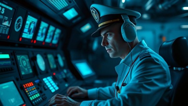 Navy officer in control room highlighting Red Sea crisis navy preparedness
