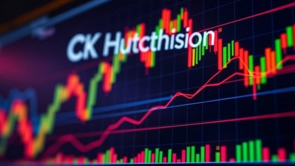 CK Hutchison logo against a vibrant trading graph, indicating profit rise 2025.