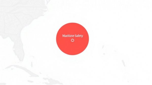 Abstract map highlighting maritime safety in Gulf region with red focus.