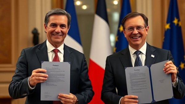 Diplomats signing Philippines France military agreement