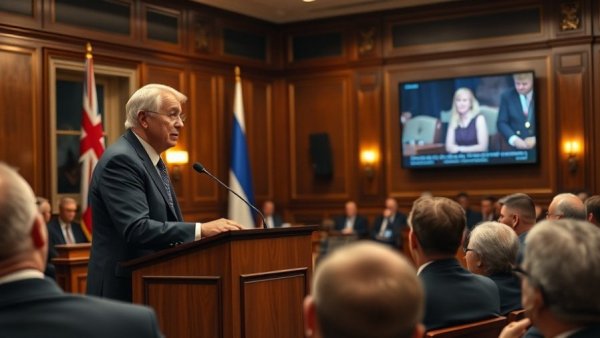 UK official discusses strategy on Russian submarines in a formal setting.