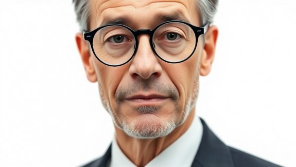 Middle-aged man with glasses in a suit portrait