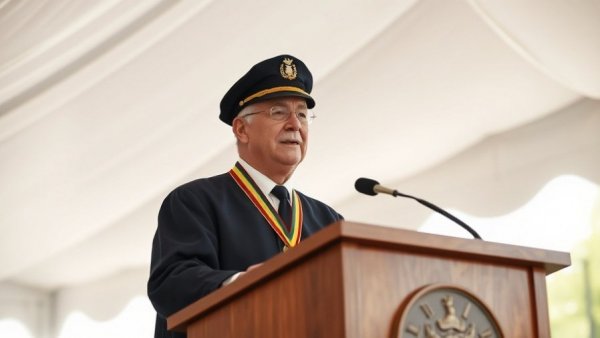 USS Harvey C. Barnum Jr. Commissioned ceremony speaker at podium.