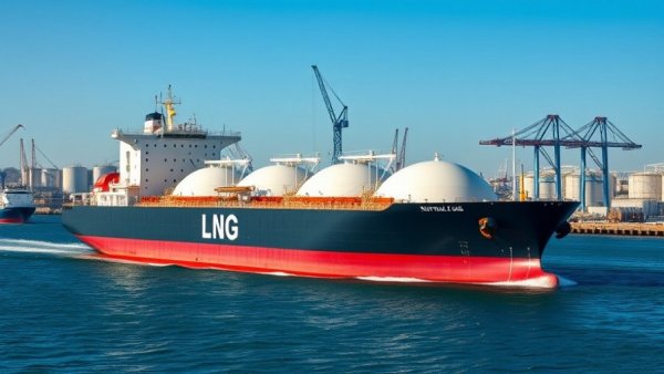 Crowley's ship transporting LNG to Puerto Rico, in harbor.