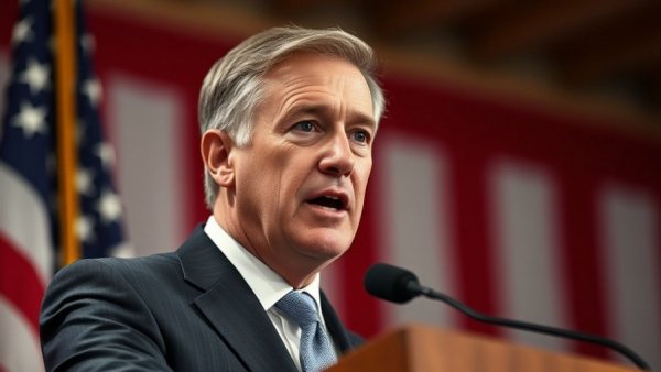 Navy leadership changes depicted by a man speaking at a podium.