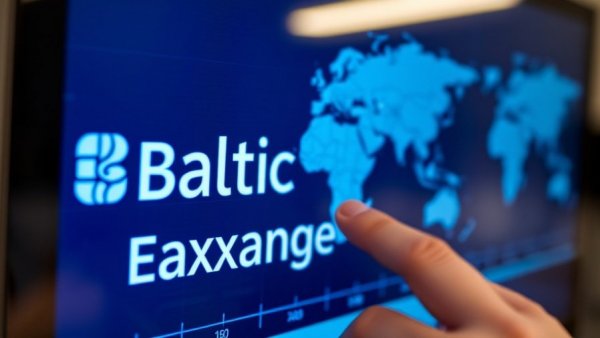 Baltic Exchange logo and digital map displaying freight data