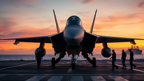Military jet on deck as U.S. forces disable Iranian tankers.
