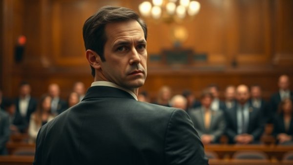 Man in a suit in courtroom, Musk v. Altman trial context