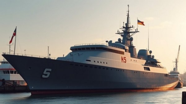 Modern naval frigate docked under clear sky, Sweden FDI frigates deal.