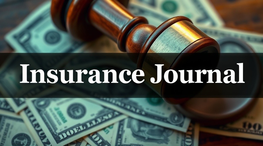 Gavel on dollar bills with Insurance Journal text.