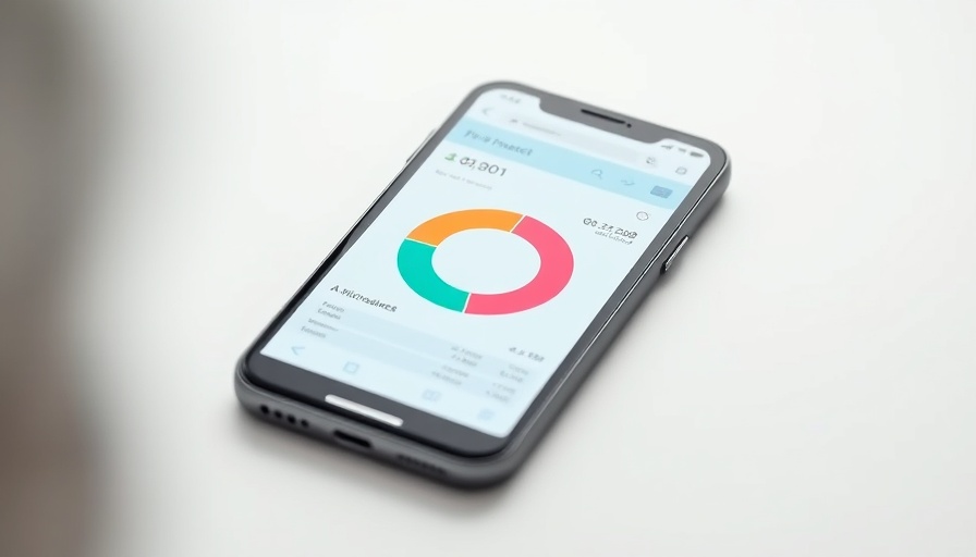 Finance app interface on smartphone screen, modern design.