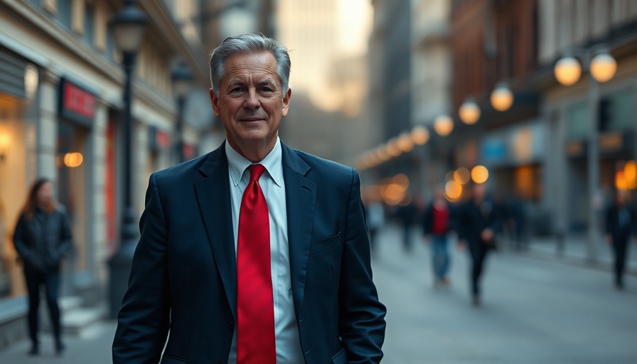 Man in a suit walking confidently outdoors, related to immigration policies.