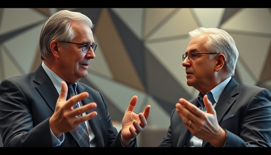 Older man in suit discussing geopolitics in business setting.