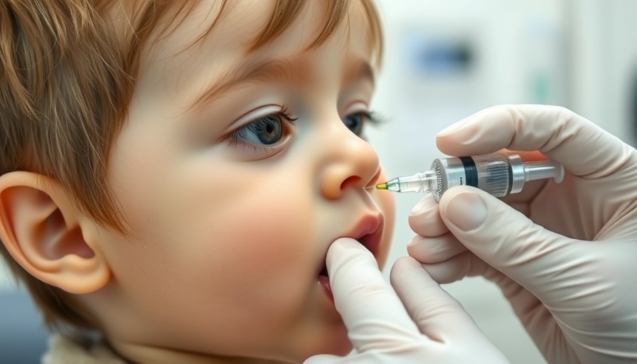 Child receiving oral vaccine, health care scene, US WHO exit context.