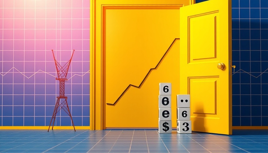 Open door to brand performance growth with graph and symbols.