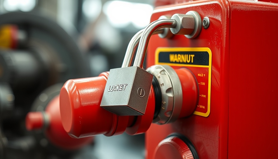 OSHA fines: Lockout device on industrial machinery.