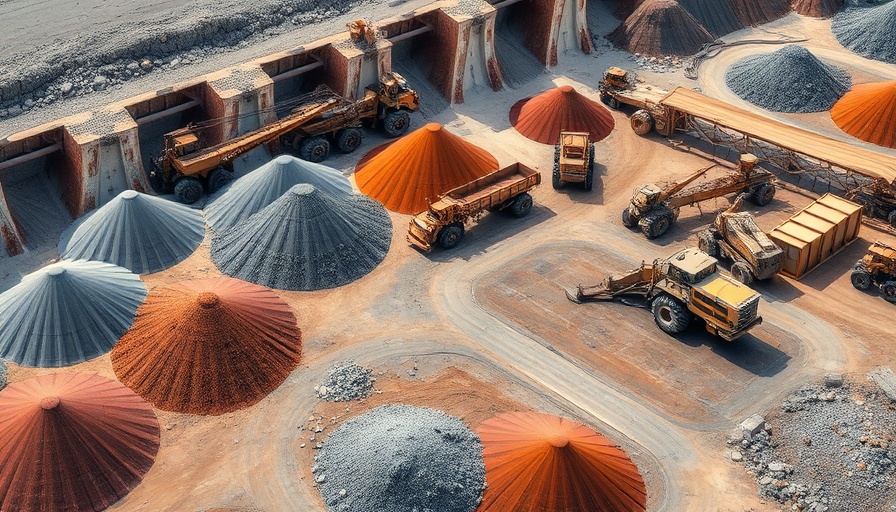 Mining site illustrating operational excellence with machinery and minerals.