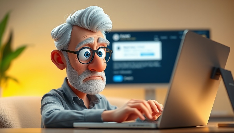 3D cartoon character facing cybersecurity threat email.