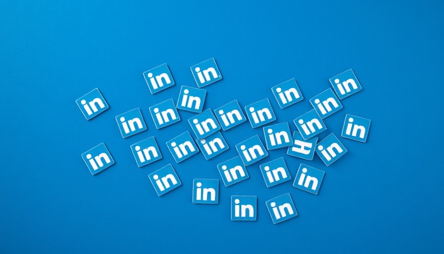 LinkedIn logos scattered over a blue background highlighting LinkedIn data privacy.