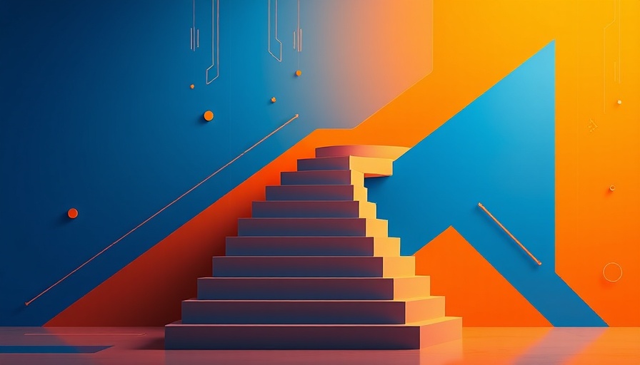 Abstract design with staircase representing growth in AI startups