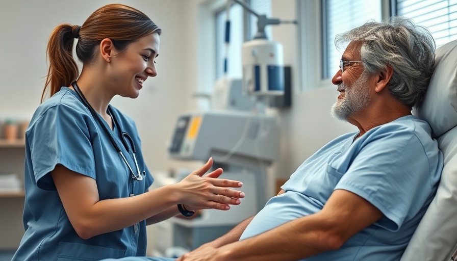 Healthcare professional discussing cancer vaccine options with patient.