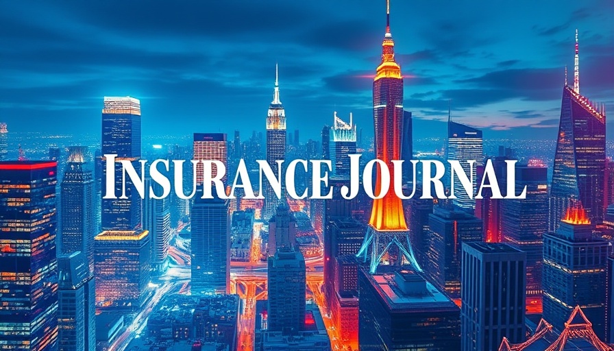 Futuristic city skyline with Insurance Journal title overlay.