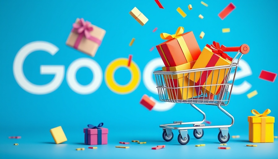 Google indexing concept with shopping cart and gifts.