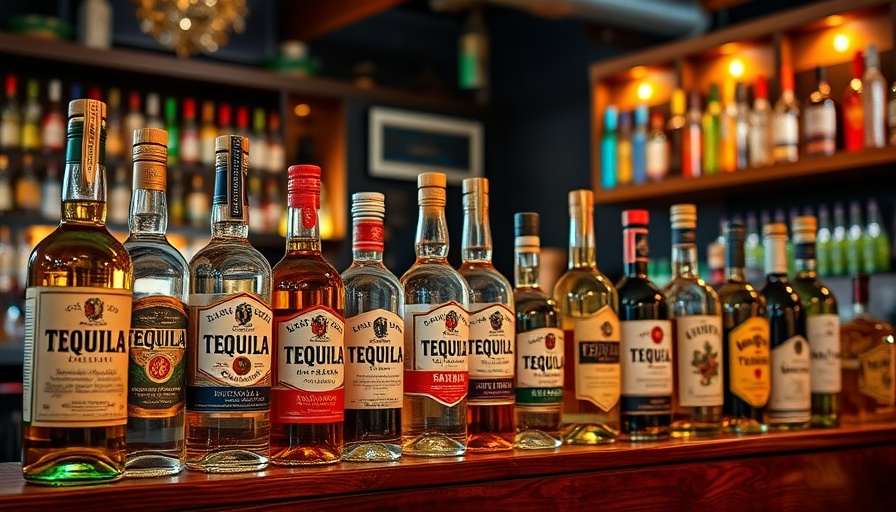 Various tequila bottles on a bar counter during a tequila price war.