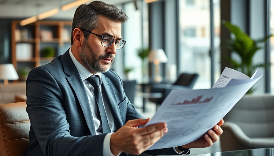 Business executive analyzing reports in a modern office, reflecting on Kroger CFO.