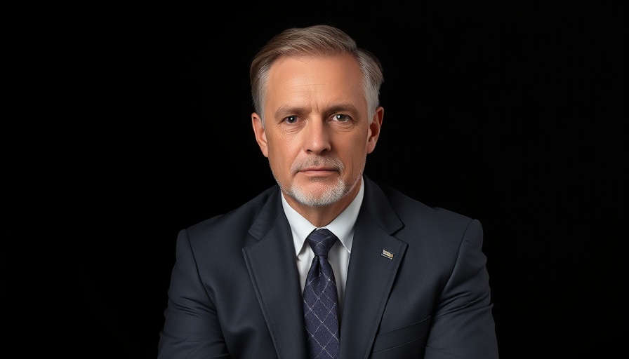 Formal portrait of a man in a suit, related to Defence Innovation.