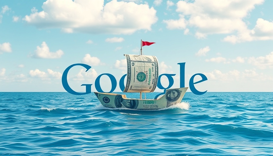 Google logo and money ship on water, representing Google SEO.