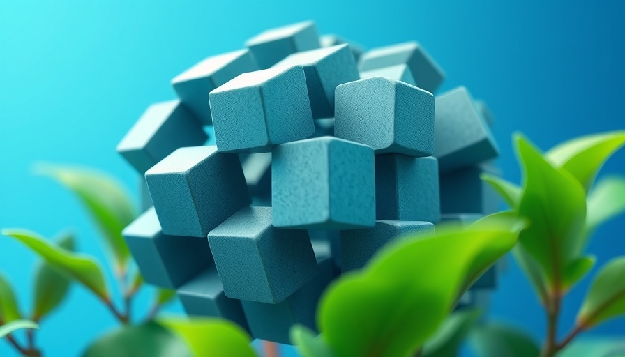 Abstract cubes with green foliage symbolizing CCS in Southeast Asia.