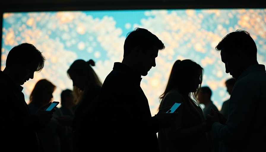 Silhouetted people using smartphones in a tech-lit environment. iPhone Android users update deadline.