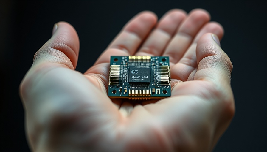 Close-up of Microsoft quantum chip in a hand.