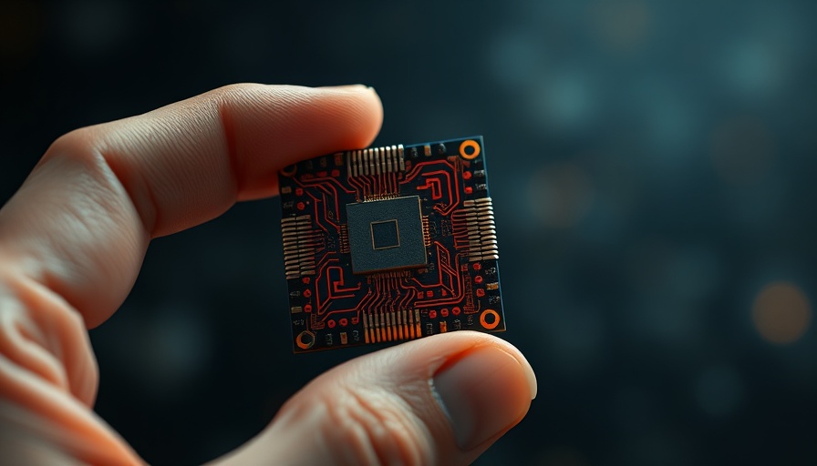 Close-up of hand holding microchip symbolizing disruptive technology trends.