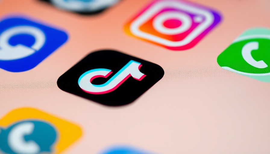 TikTok app icon on smartphone screen with social media icons.