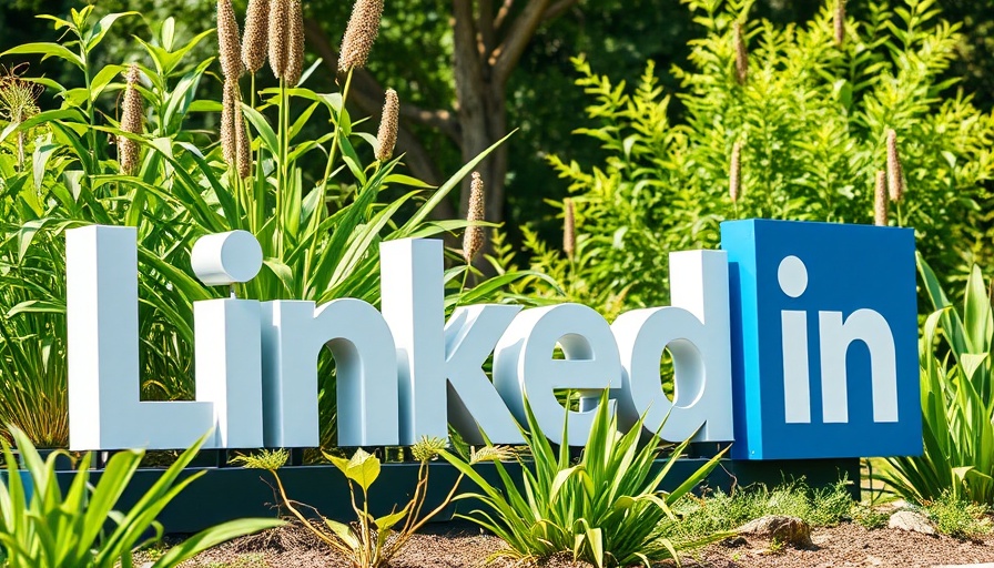 LinkedIn sign in a landscaped garden setting.