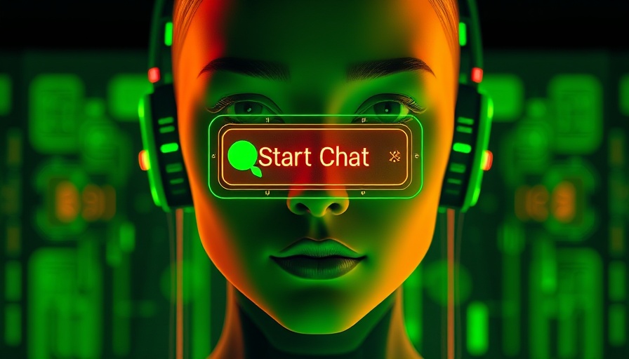 Surreal digital art of faceless figure with chat interface, AI concept.