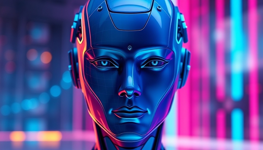 Futuristic AI head depicting the evolution of AI with vibrant colors.