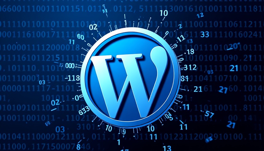 WordPress logo with binary code illustrating adaptability