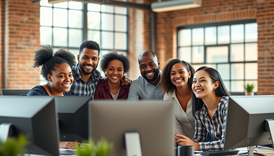 Diverse tech team collaboration in modern office, promoting healthy culture.