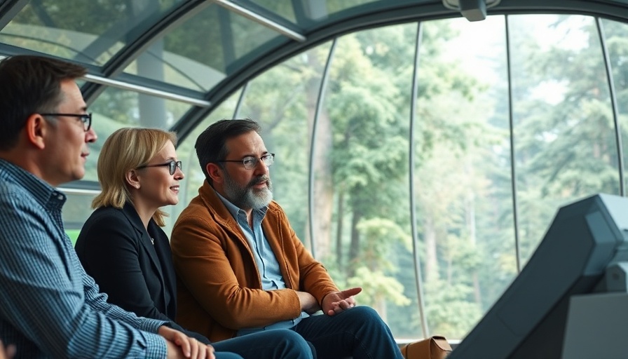 Panelists discussing AI Innovations in 2025 within a futuristic dome.