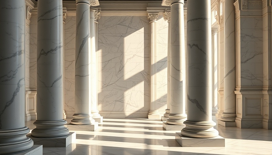 Series of marble columns symbolizing governor's transition planning