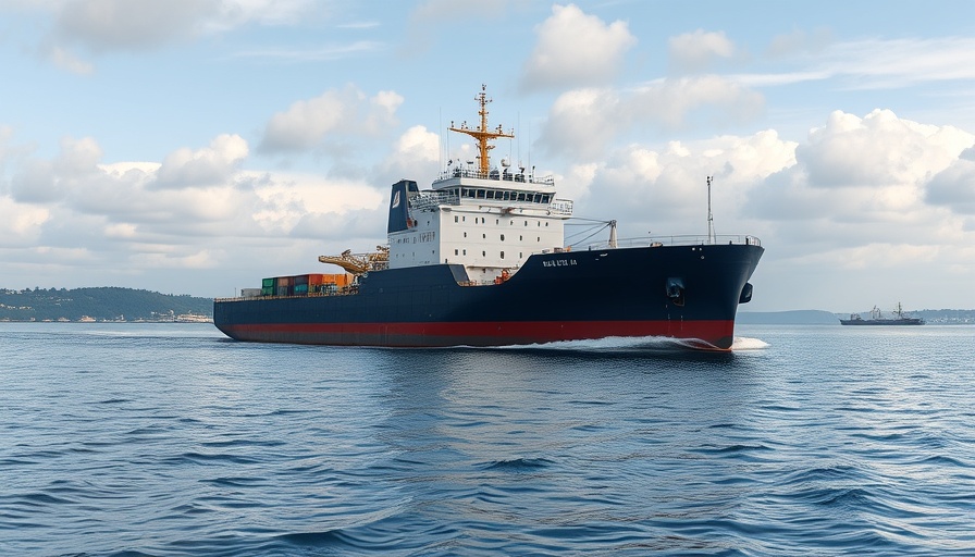 U.S. Coast Guard ATB service barge on calm waters, under a cloudy sky.