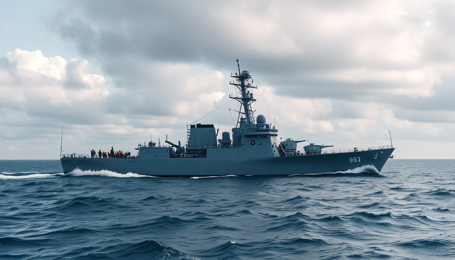 USS Thomas Hudner sailing home under cloudy sky and open ocean.