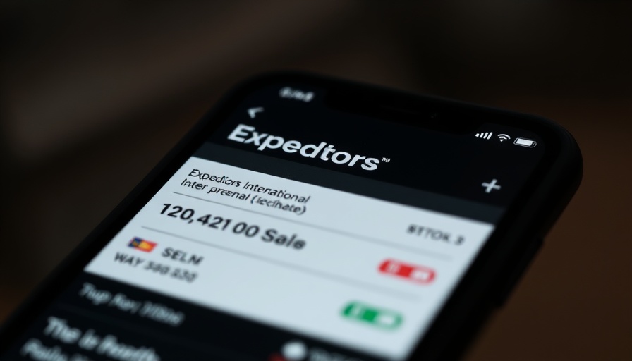 Expeditors Q2 results freight volumes on smartphone screen.