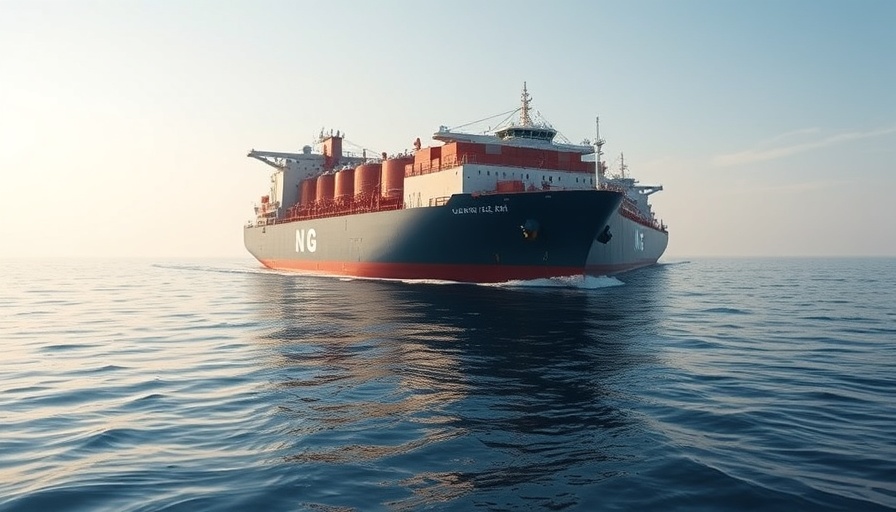 Large LNG vessel sailing under a clear sky, related to Argentina LNG exports.