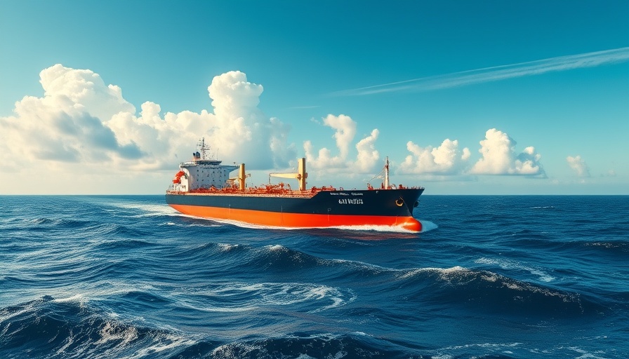 Massive oil tanker sailing on ocean under clear sky