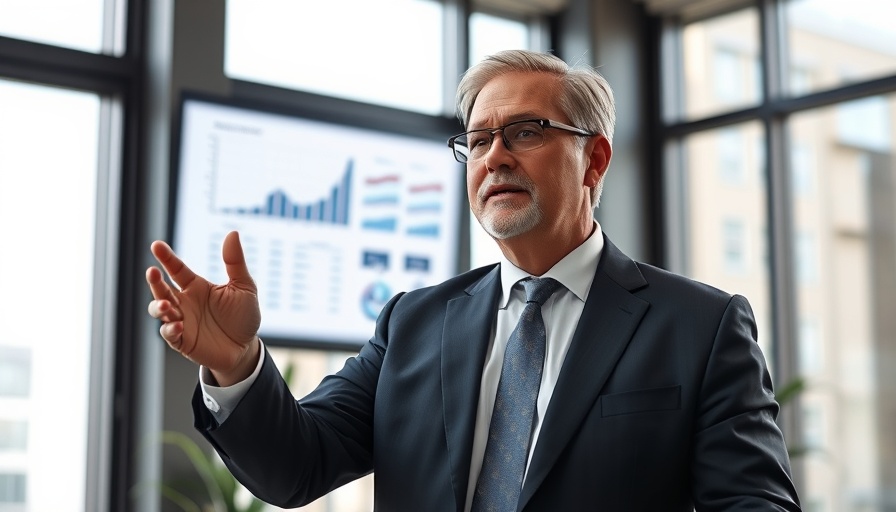 Doug Parker leadership lessons presentation, confident man in office.