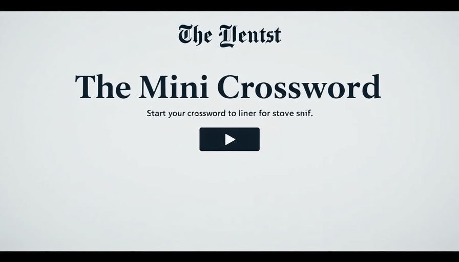 NYT Mini Crossword introductory screen with play button.